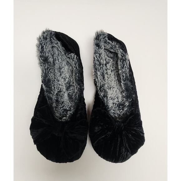 Cabernet Slippers Black/Gray Velvet Size Large  9-10 - Picture 5 of 7